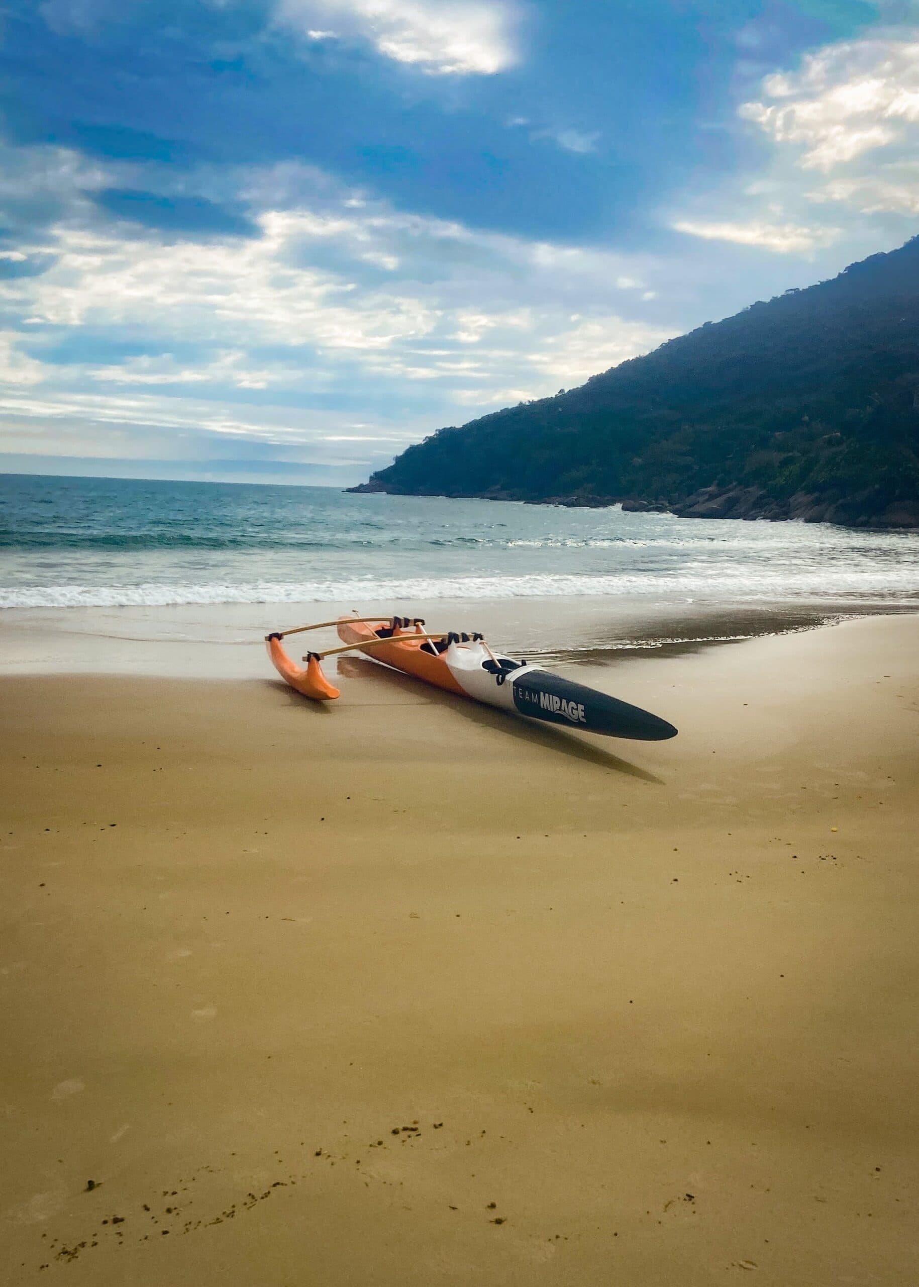 Hawaiian canoe in the ocean